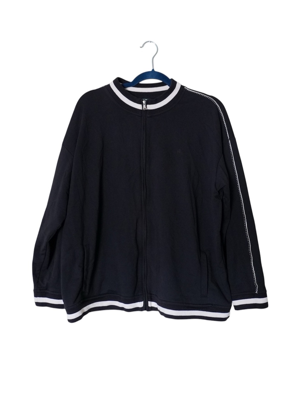 Lauren Ralph Lauren Track Jacket Bomber Full Zip White Trim